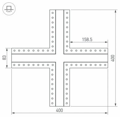 Соединитель угловой X-образный накладной Arlight S-LUX 030099 фото