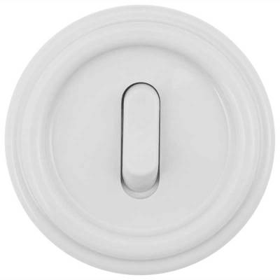 пластиковый выключатель 1кл. перекрестный, пластик, (клавишный), белый, b1-223-21, bironi
