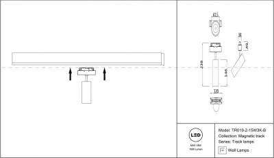 Светильник на штанге Maytoni Focus LED TR019-2-15W3K-B