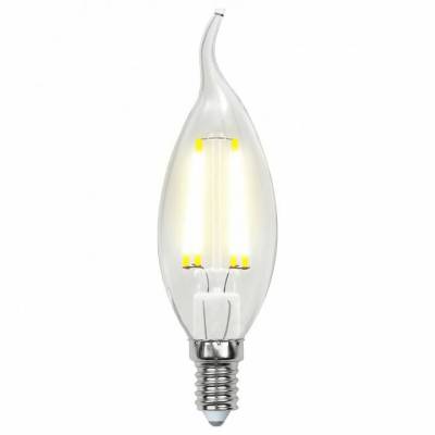 LED-CW35-6W/WW/E14/CL PLS02WH Лампа светодиодная. Форма свеча на ветру, прозрачная. Серия Sky. Теплый белый свет. Картон. ТМ Uniel.