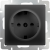WL08-SKGS-01-IP44/ Розетка с заземлением и шторками  (черный матовый) фото