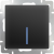 WL08-SW-1G-2W-LED/Выключатель одноклавишный проходной с подсветкой (черный матовый) фото