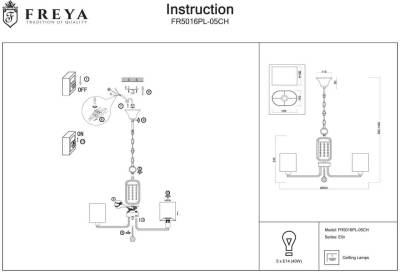 Подвесная люстра Freya Elin FR5016PL-05CH фото