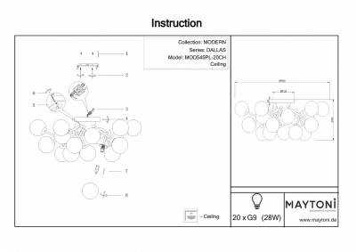 Потолочная люстра Maytoni Dallas MOD545PL-20CH фото