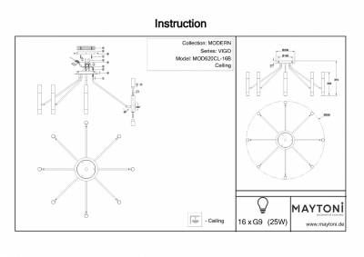 Потолочная люстра Maytoni Vigo MOD620CL-16B фото