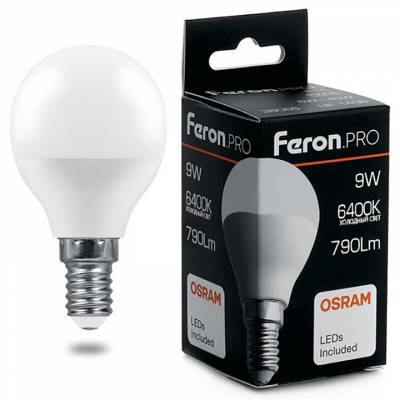 Лампа светодиодная Feron LB-1409 E14 9Вт 6400K 38079 фото