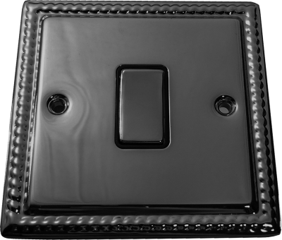 фото одноклавишный выключатель проходной, цвет: черный никель, grant