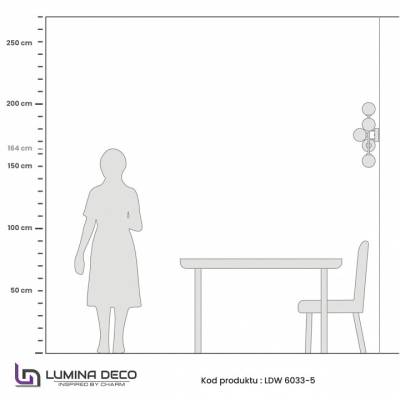 Бра LUMINA DECO Marsiada LDW 6033-5 BK+F.GD фото