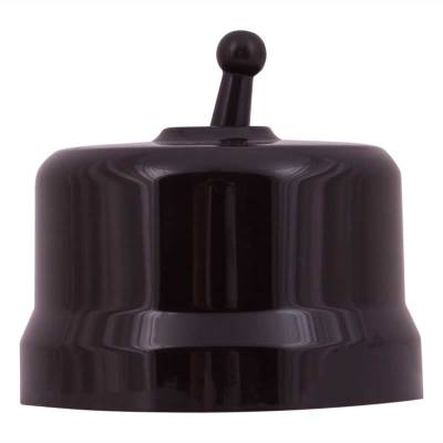 пластиковый выключатель 1-кл., пластик, (тумблерный), коричневый, в1-230-22, bironi