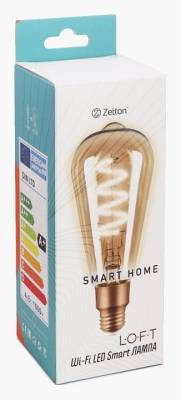 Лампа светодиодная с управлением через Wi-Fi Zetton Smart Wi-Fi Bulb E27 4Вт 2700K ZTSHLBLWWE271RU фото