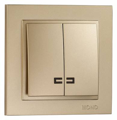 Выключатель двухклавишный с подсветкой Mono Electric Despina 102-222225-103 фото