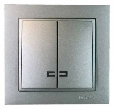 Выключатель двухклавишный с подсветкой Mono Electric Despina 102-242425-103 фото