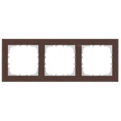 Рамка 3-постовая, натуральное стекло (серо-коричневый) LK80 фото