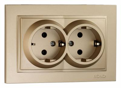 Розетка двойная с заземлением Mono Electric Despina 102-222204-120 фото