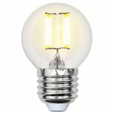 LED-G45-5W/NW/E27/CL/DIM GLA01TR Лампа светодиодная диммируемая. Форма шар, прозрачная. Серия Air. Белый свет (4000K). Картон. ТМ Uniel
