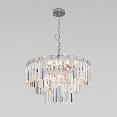 Подвесная люстра Eurosvet Elegante 10130/8 хром/прозрачный хрусталь Strotskis фото