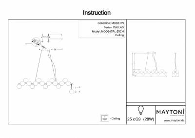 Подвесная люстра Maytoni Dallas MOD547PL-25CH фото