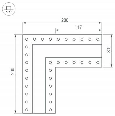 Соединитель угловой L-образный накладной Arlight S-LUX 30097 фото