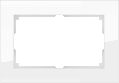 фото wl01-frame-01-dbl / рамка для двойной розетки (белый,стекло)