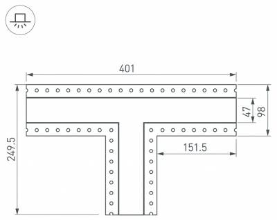Соединитель угловой T-образный накладной Arlight S-LUX 030107 фото