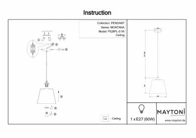 Подвесной светильник Maytoni Walter P528PL-01W фото