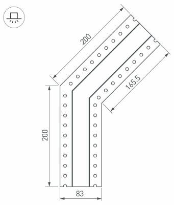 Соединитель угловой L-образный накладной Arlight S-LUX 030093 фото