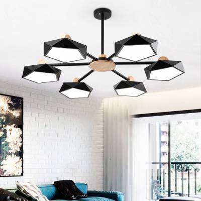 Люстра на штанге Imperiumloft Geometric Черная GEOMETRIC-CH01 фото