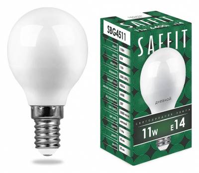 Лампа светодиодная Feron Saffit SBG4511 E14 11Вт 6400K 55140 фото
