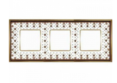 фото рамка 3-поста fede vintage porcelain цвет:	коричневая лилия-светлое золото