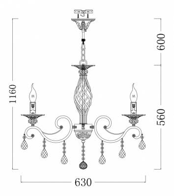Подвесная люстра Maytoni Grace ARM247-06-G фото