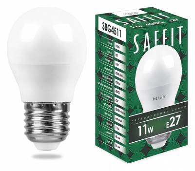 Лампа светодиодная Feron Saffit SBG4511 E27 11Вт 4000K 55139 фото