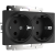 WL08-SKG-02-IP20 / Розетка двойная с заземлением (черный матовый) фото
