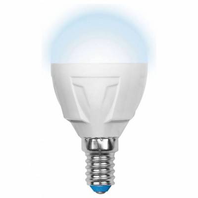 LED-G45 7W/NW/E14/FR PLP01WH Лампа светодиодная. Форма «шар», матовая. Серия ЯРКАЯ. Белый свет (4000K). Картон. ТМ Uniel